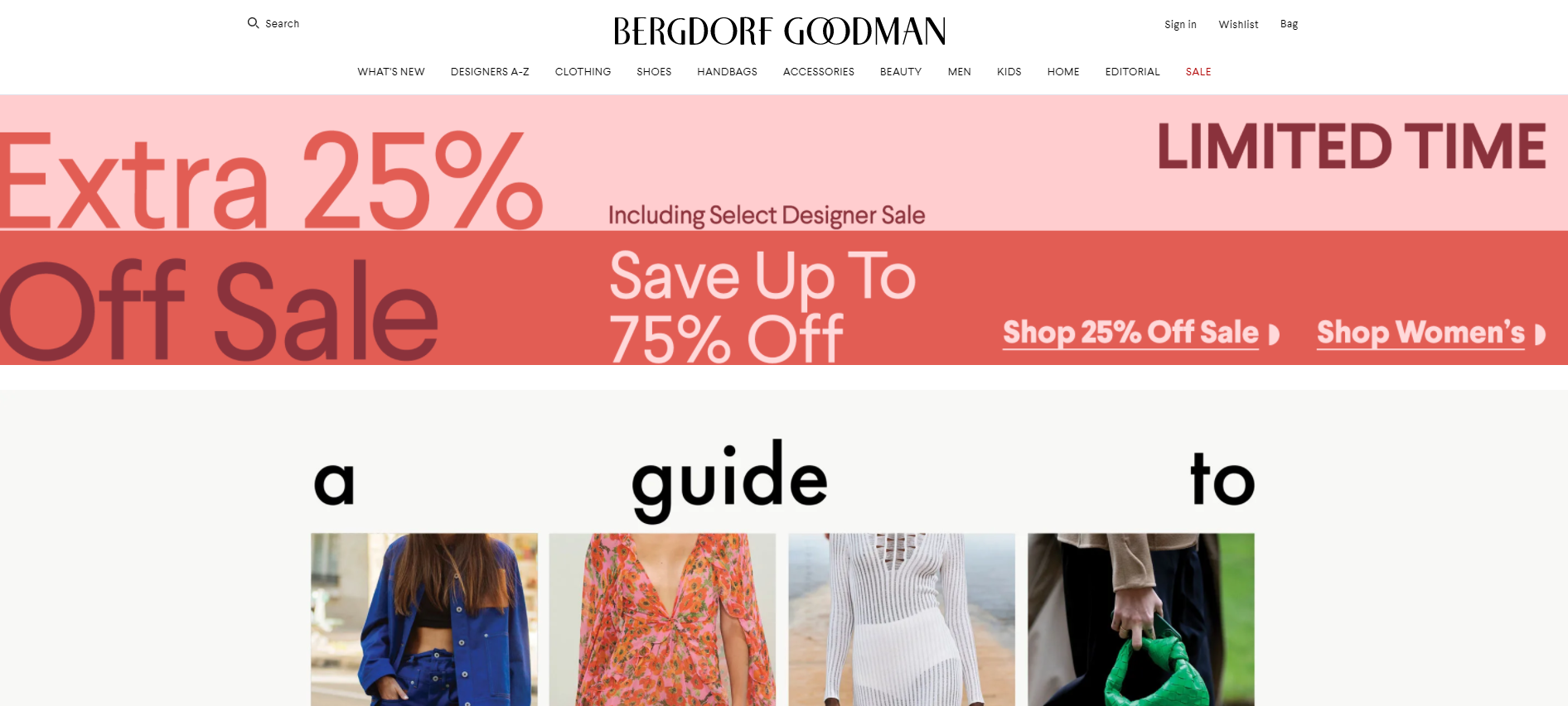 最新Bergdorf Goodman折扣码2023优惠券-BG美国官网精选时尚类低至2.5折+额外75折促销